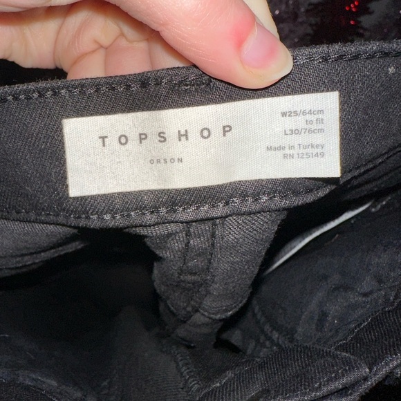 TopShop Orson Black Skinny Jeans size 25 - Picture 3 of 3